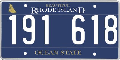 RI license plate 191618