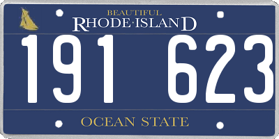 RI license plate 191623