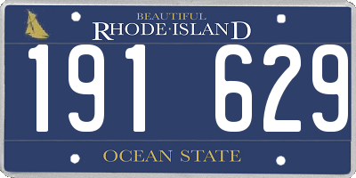 RI license plate 191629