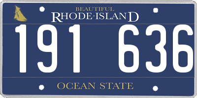 RI license plate 191636