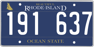 RI license plate 191637