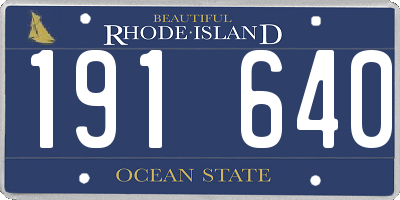 RI license plate 191640
