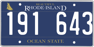 RI license plate 191643