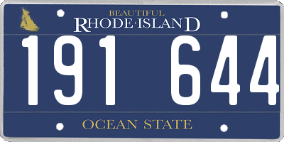 RI license plate 191644