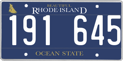 RI license plate 191645