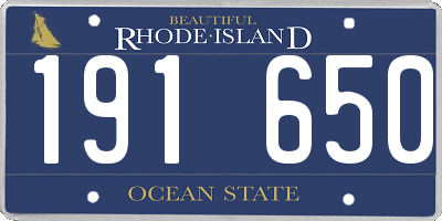 RI license plate 191650