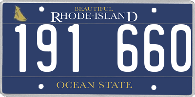 RI license plate 191660