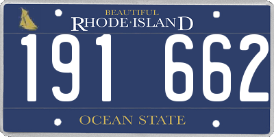 RI license plate 191662