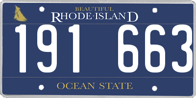RI license plate 191663