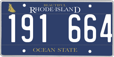 RI license plate 191664