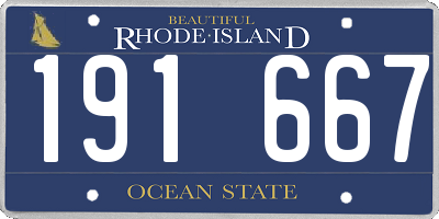 RI license plate 191667