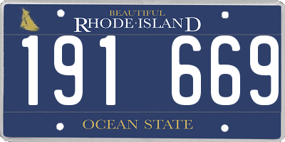 RI license plate 191669