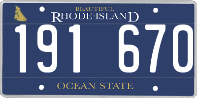 RI license plate 191670