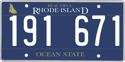 RI license plate 191671
