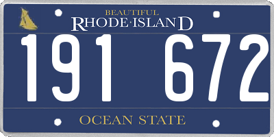 RI license plate 191672