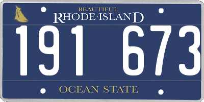 RI license plate 191673