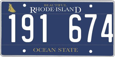 RI license plate 191674