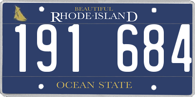 RI license plate 191684
