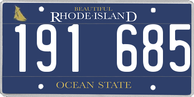 RI license plate 191685