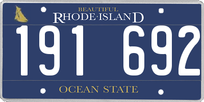 RI license plate 191692