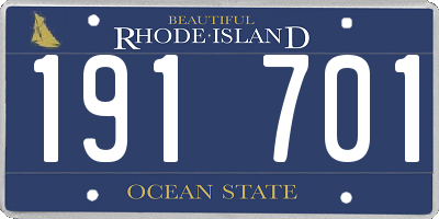RI license plate 191701