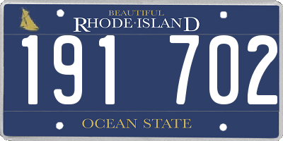 RI license plate 191702