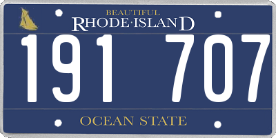 RI license plate 191707