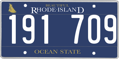 RI license plate 191709