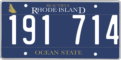 RI license plate 191714