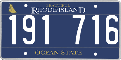 RI license plate 191716