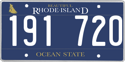RI license plate 191720