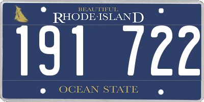 RI license plate 191722