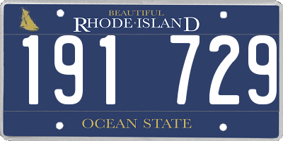 RI license plate 191729