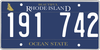 RI license plate 191742