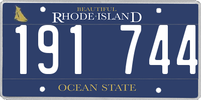 RI license plate 191744