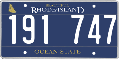 RI license plate 191747