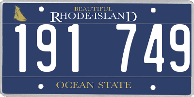 RI license plate 191749