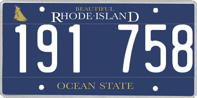 RI license plate 191758