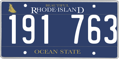 RI license plate 191763