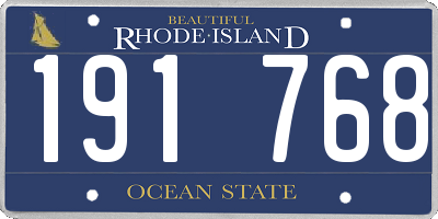 RI license plate 191768