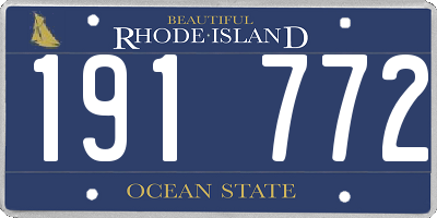 RI license plate 191772