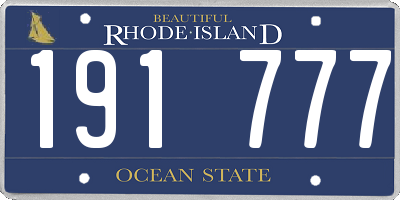 RI license plate 191777