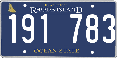 RI license plate 191783