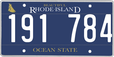 RI license plate 191784