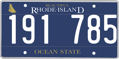 RI license plate 191785