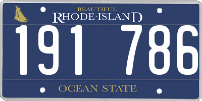 RI license plate 191786