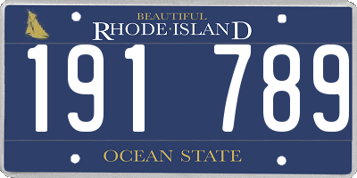 RI license plate 191789