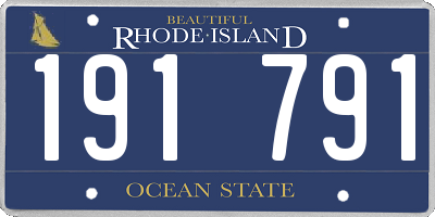 RI license plate 191791