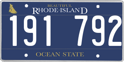 RI license plate 191792