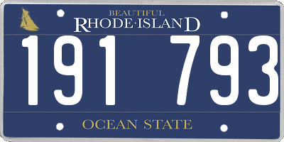 RI license plate 191793